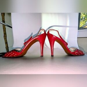 ♥️ Vintage Barefoot Original high heel sandal, red calf, 8 S. ♥️